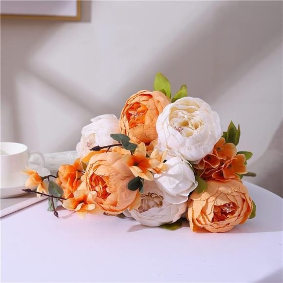 Artificial Peony Silk Flowers Fake Flowers Vintage Wedding Home Decoration Decor - Picture 2 of 5